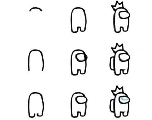 How to draw among us characters step by step