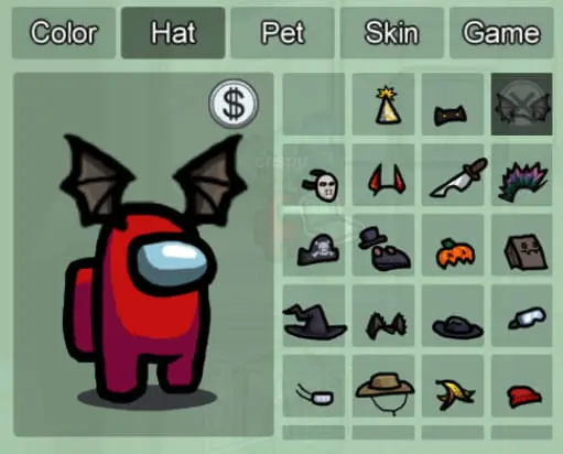 among us spooky hats